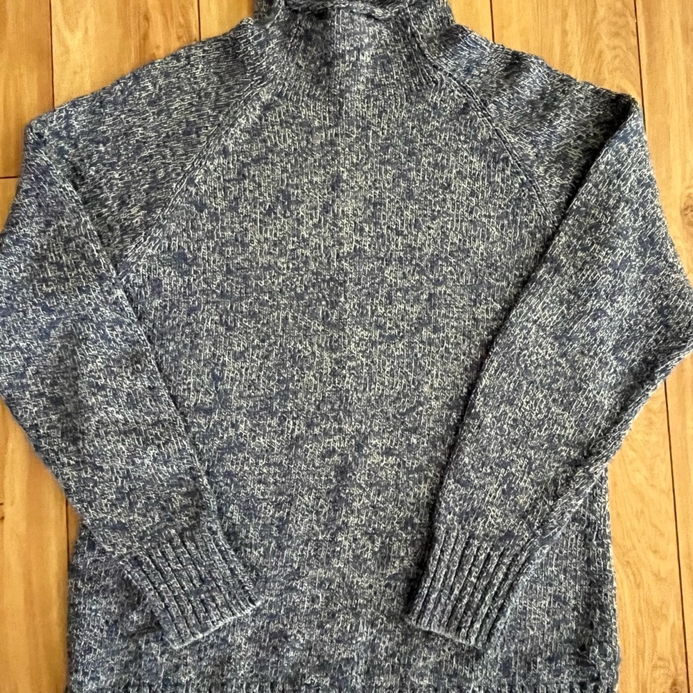 L.L. Bean Women’s Blue Rag faux Turtleneck Sweater